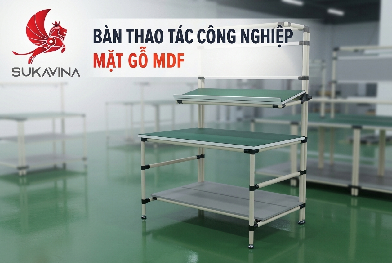 Bàn Thao Tác Công Nghiệp Mặt Gỗ MDF: Cấu Tạo, Ưu Điểm Và Báo Giá