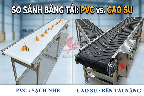 Băng Tải PVC Hay Cao Su — Chọn Sai Tốn Tiền Bảo Trì Gấp Đôi