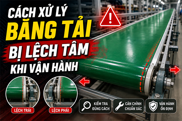 Cách Xử Lý Băng Tải Bị Lệch Tâm Khi Vận Hành