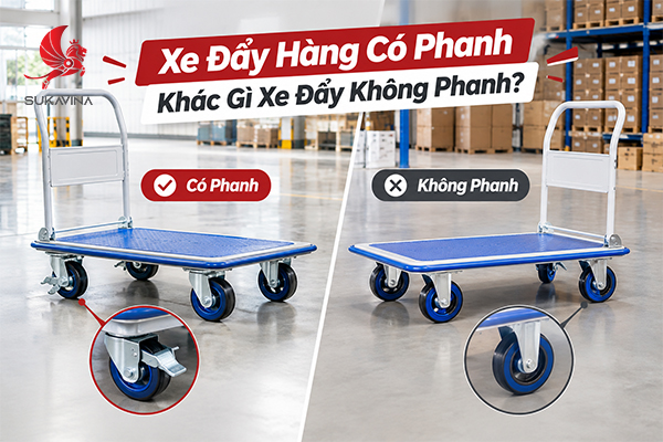 Xe Đẩy Hàng Có Phanh Khác Gì Xe Đẩy Không Phanh?