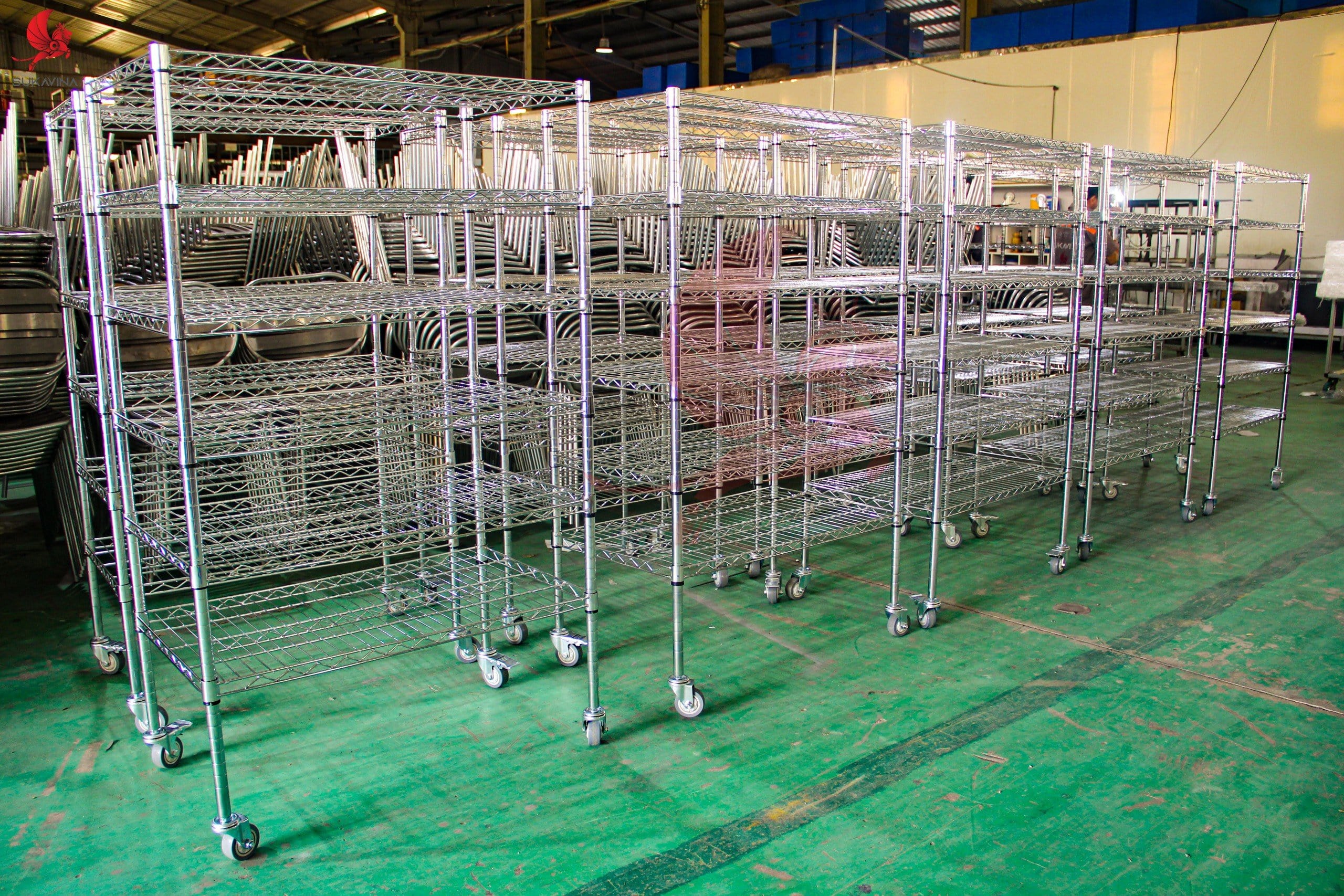  Multi-Tier Stainless Steel Mesh Trolley