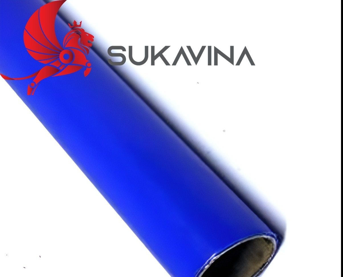 Blue plastic-coated steel pipe